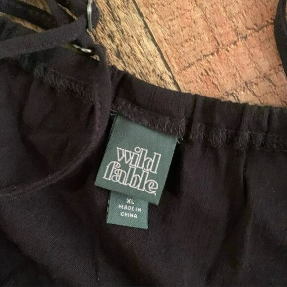 NWT Wild Fable women's size x-large sleeveless mini dress with mid opening black - Picture 4 of 9